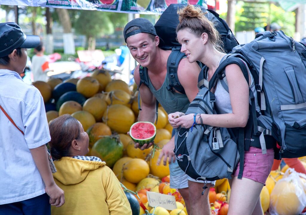vietnam tourism, watermelon, backpacker